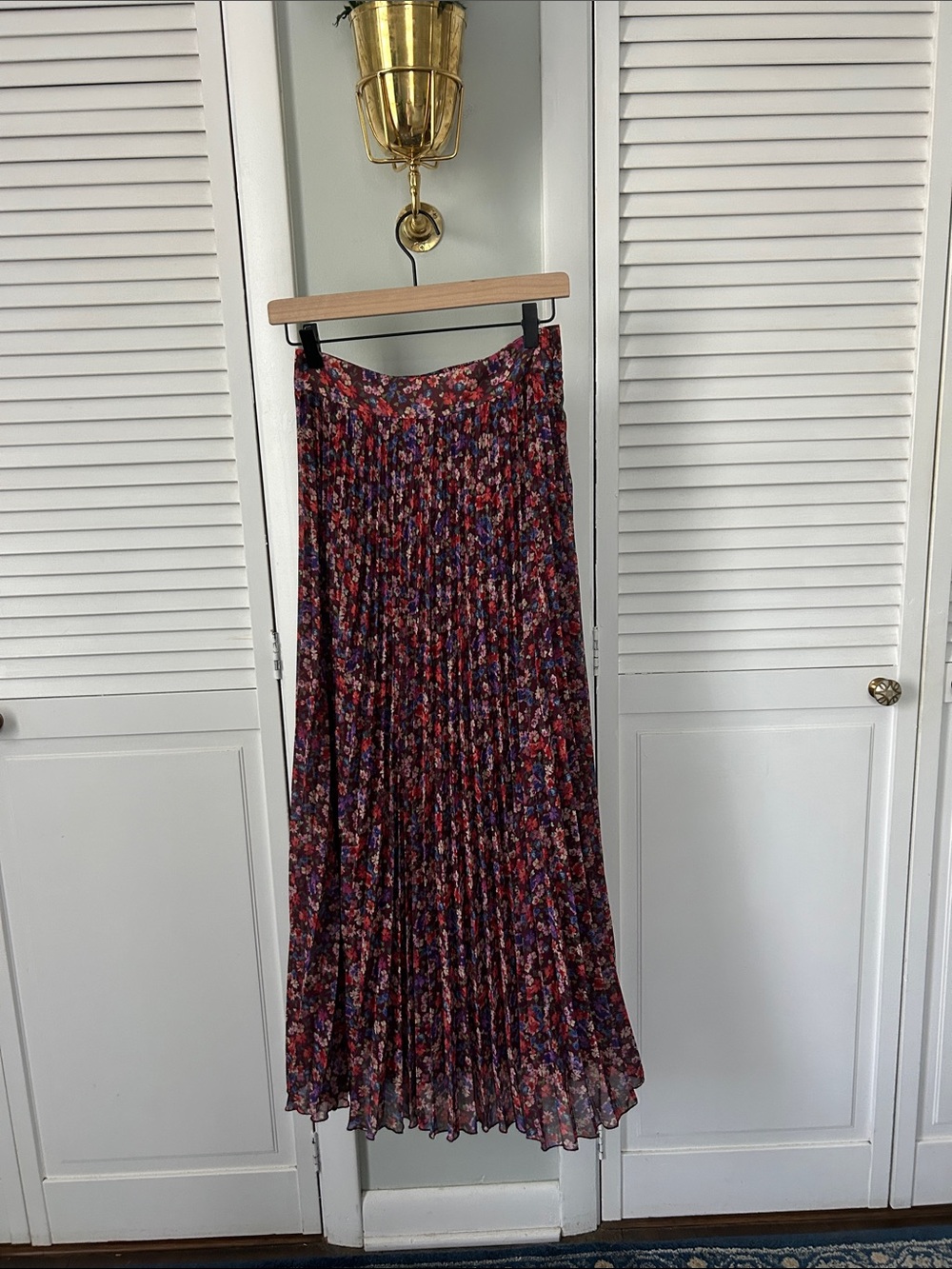 Sezane Floral Pleated Skirt